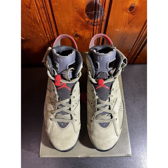Jordan 6 Travis Scott Olive Green Cactus Jack  Size 9.5 Men (CN1084-200)  OG All main image 5